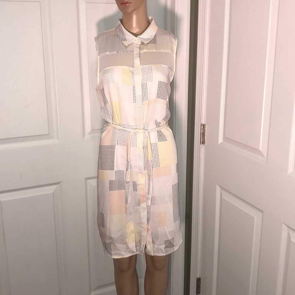 DKNY Multi-Color Buttondown Dress L